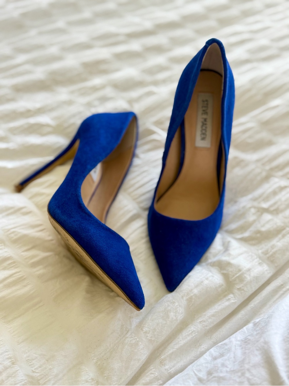 Steve Madden Cobalt Blue Suede Pointed-Toe Stiletto Pumps
